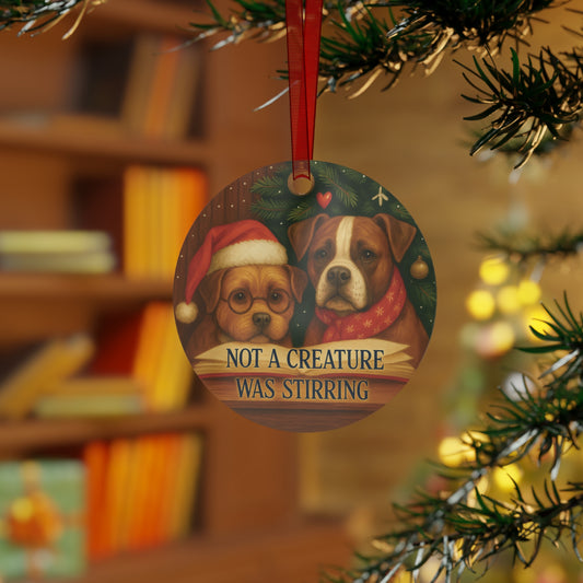 Christmas ornament with two dogs on a tree branch