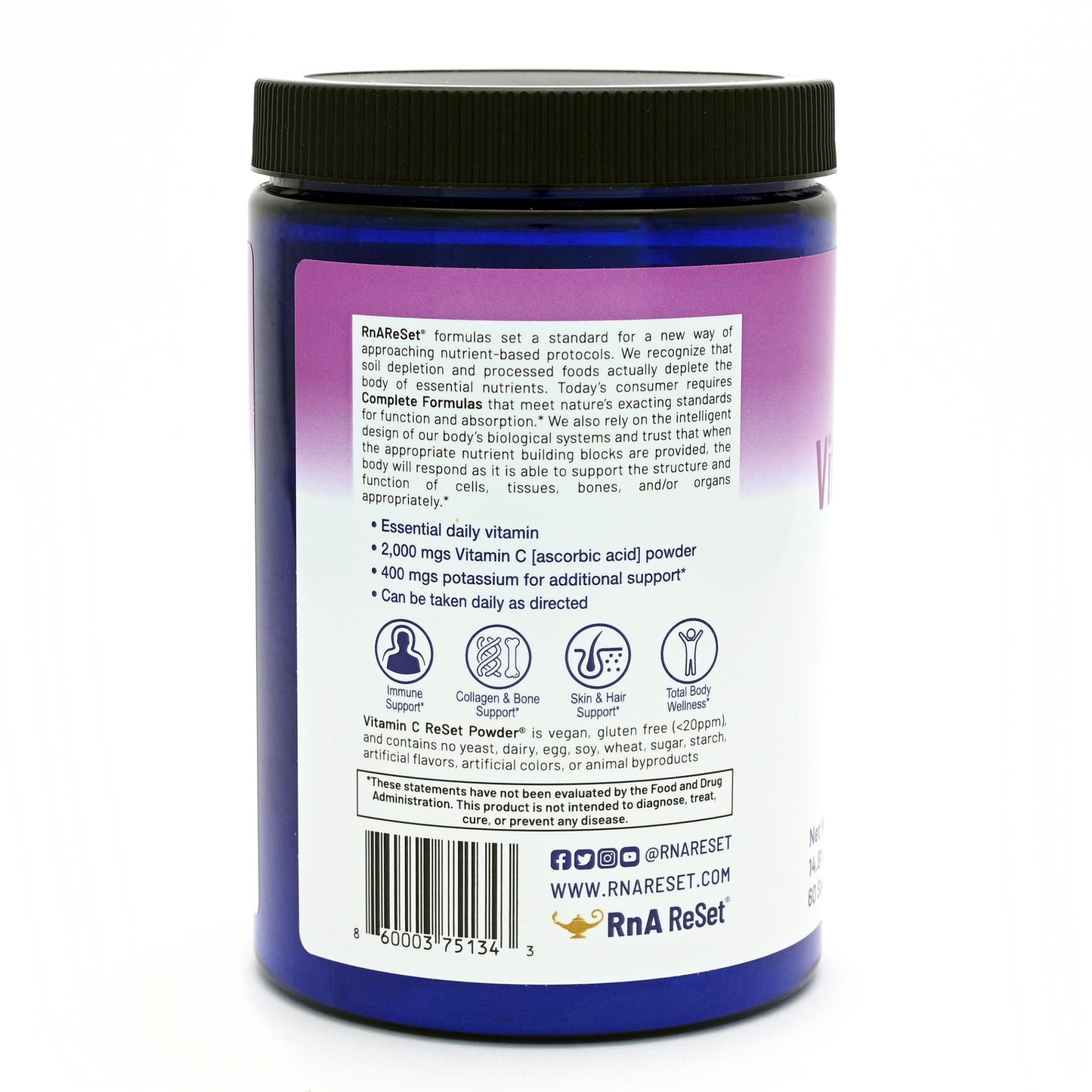 Vitamin C ReSet® Powder – Buffered, Non-Acidic Vitamin C with Electrolytes