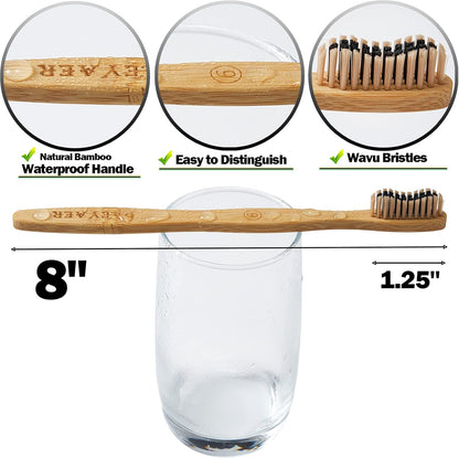 Eco bamboo toothbrush 2 pack with ultra soft BPA-free bristles – sustainable oral care