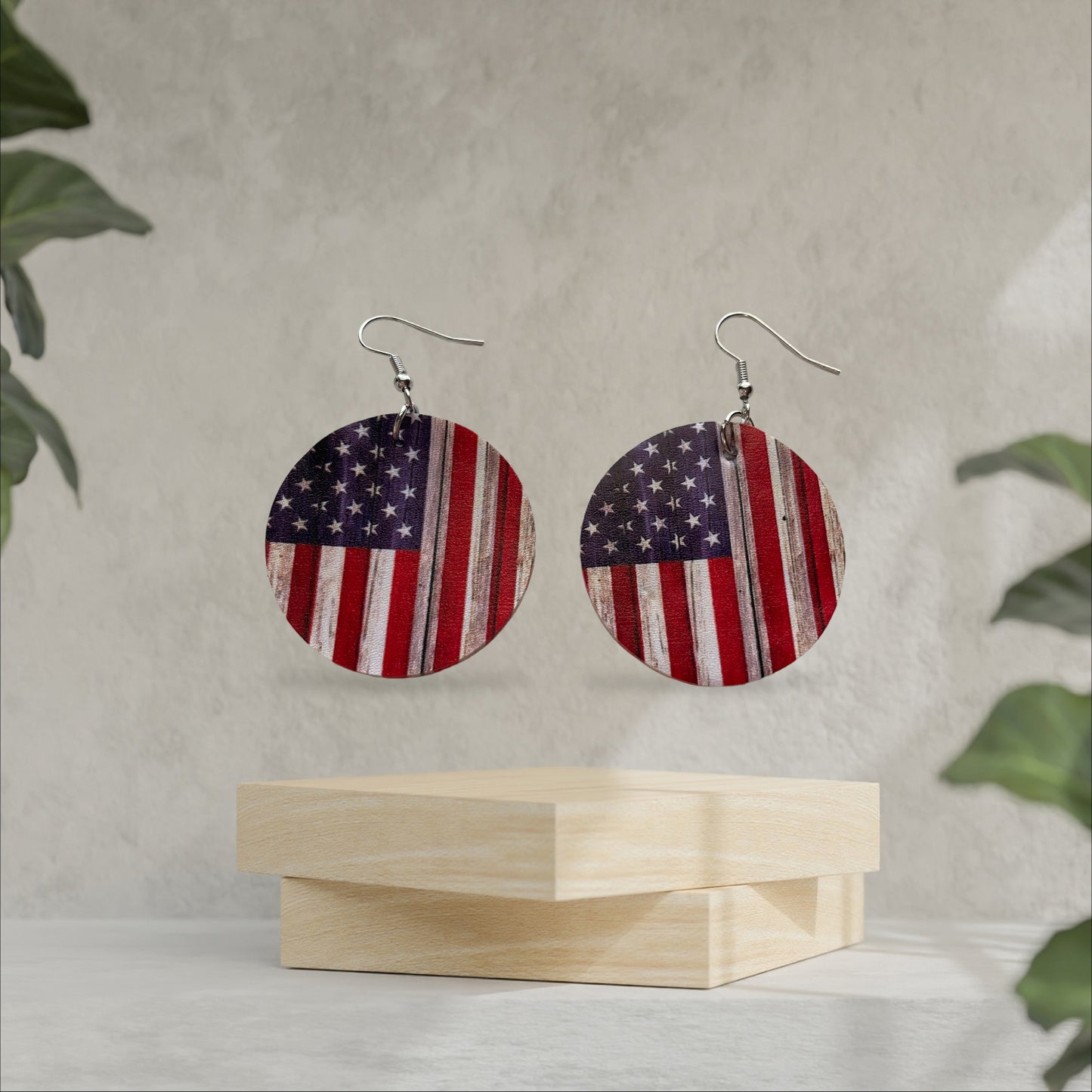 American Patriotic American Flag Earrings - Heather's Heavenly Boutique