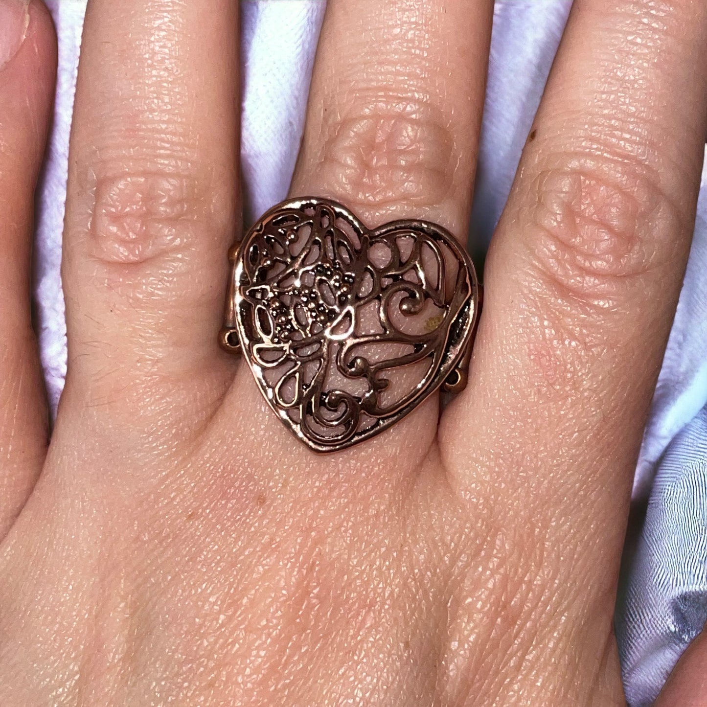 Copper Heart stretchy Ring - Heather's Heavenly Boutique