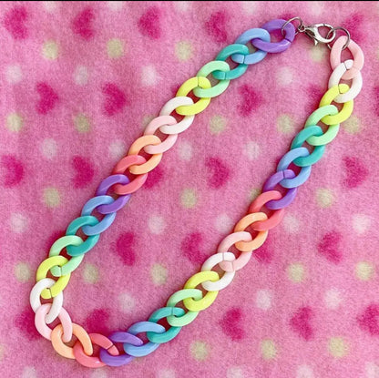 Rainbow Chain Acrylic Choker Necklace - Heather's Heavenly Boutique