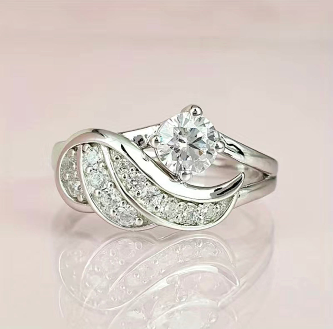 Silver Inlaid Zircon Ring - Heather's Heavenly Boutique