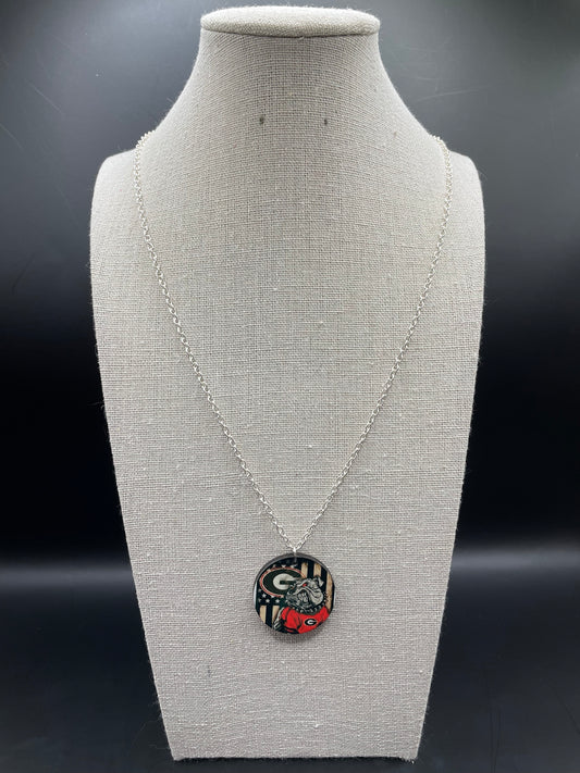 Fall for Football Georgia Football Handmade Sublimation Necklace - Heather's Heavenly Boutique