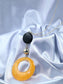 Round Orange Acrylic Crackle Long Charm Necklace - Heather's Heavenly Boutique