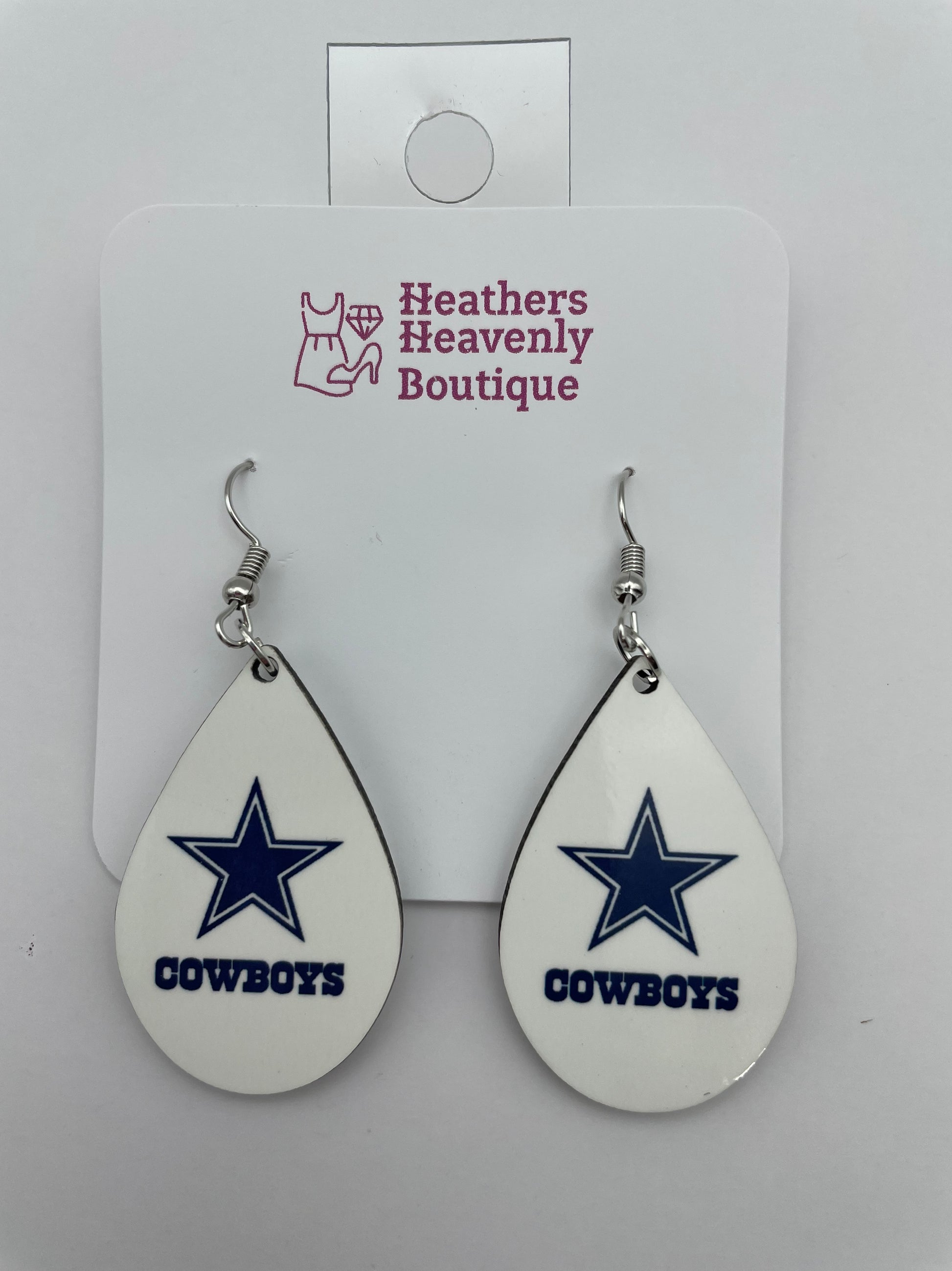 Fall for Football Dallas Cowboys Teardrop Sublimation Earrings - Heather's Heavenly Boutique