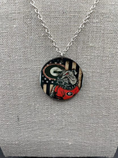 Fall for Football Georgia Football Handmade Sublimation Necklace - Heather's Heavenly Boutique