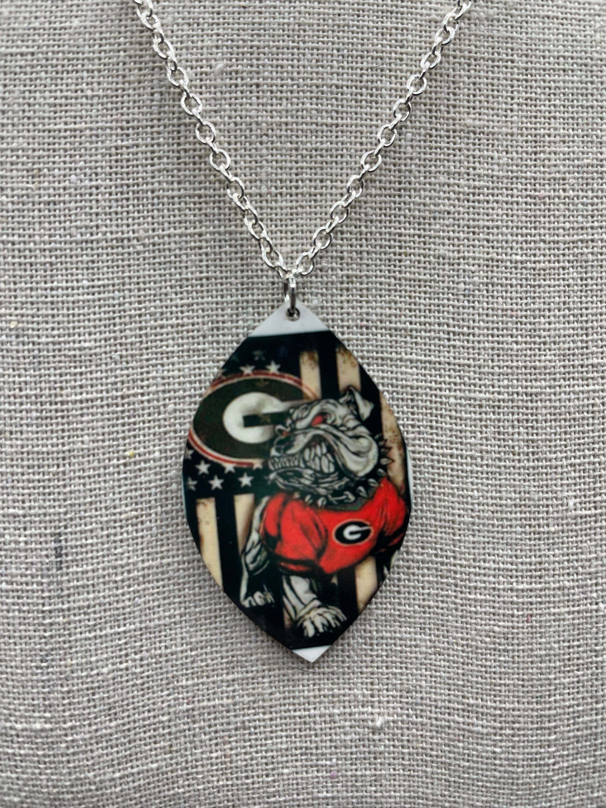 Fall for Football Georgia Football Handmade Sublimation Necklace - Heather's Heavenly Boutique