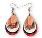 Christmas Truck Handmade Sublimation Teardrop Earrings - Heather's Heavenly Boutique