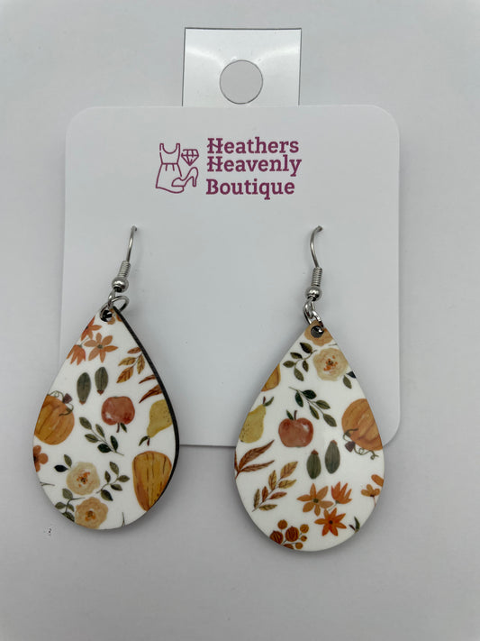 Fall Teardrop Handmade Sublimation Earrings - Heather's Heavenly Boutique