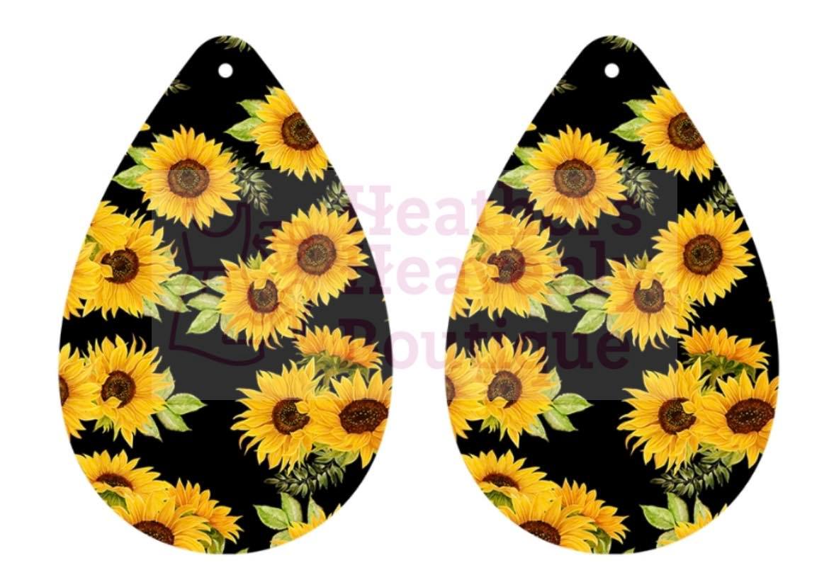 Handmade Sublimation Sunflower Earrings - Heather's Heavenly Boutique