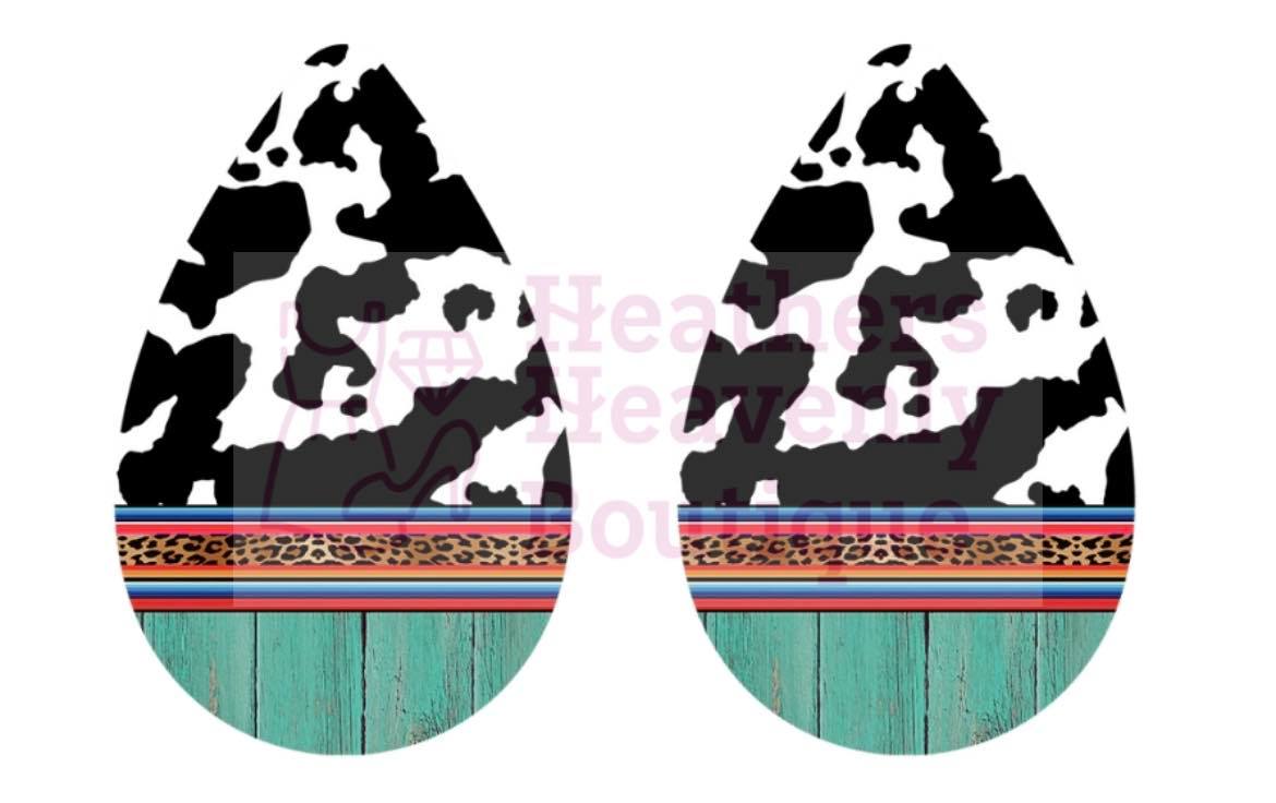 New Release Handmade Sublimation Western Teardrop Earrings - Heather's Heavenly Boutique