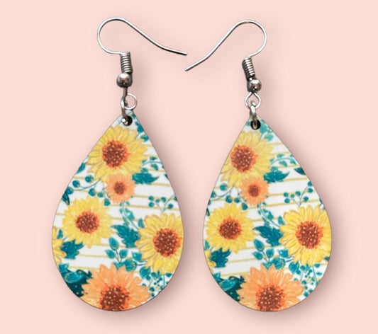 Sunflower Handmade Sublimation Handmade Earrings - Heather's Heavenly Boutique