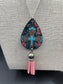 Multi Pink and Blue Teardrop Handmade Sublimation Necklace - Heather's Heavenly Boutique