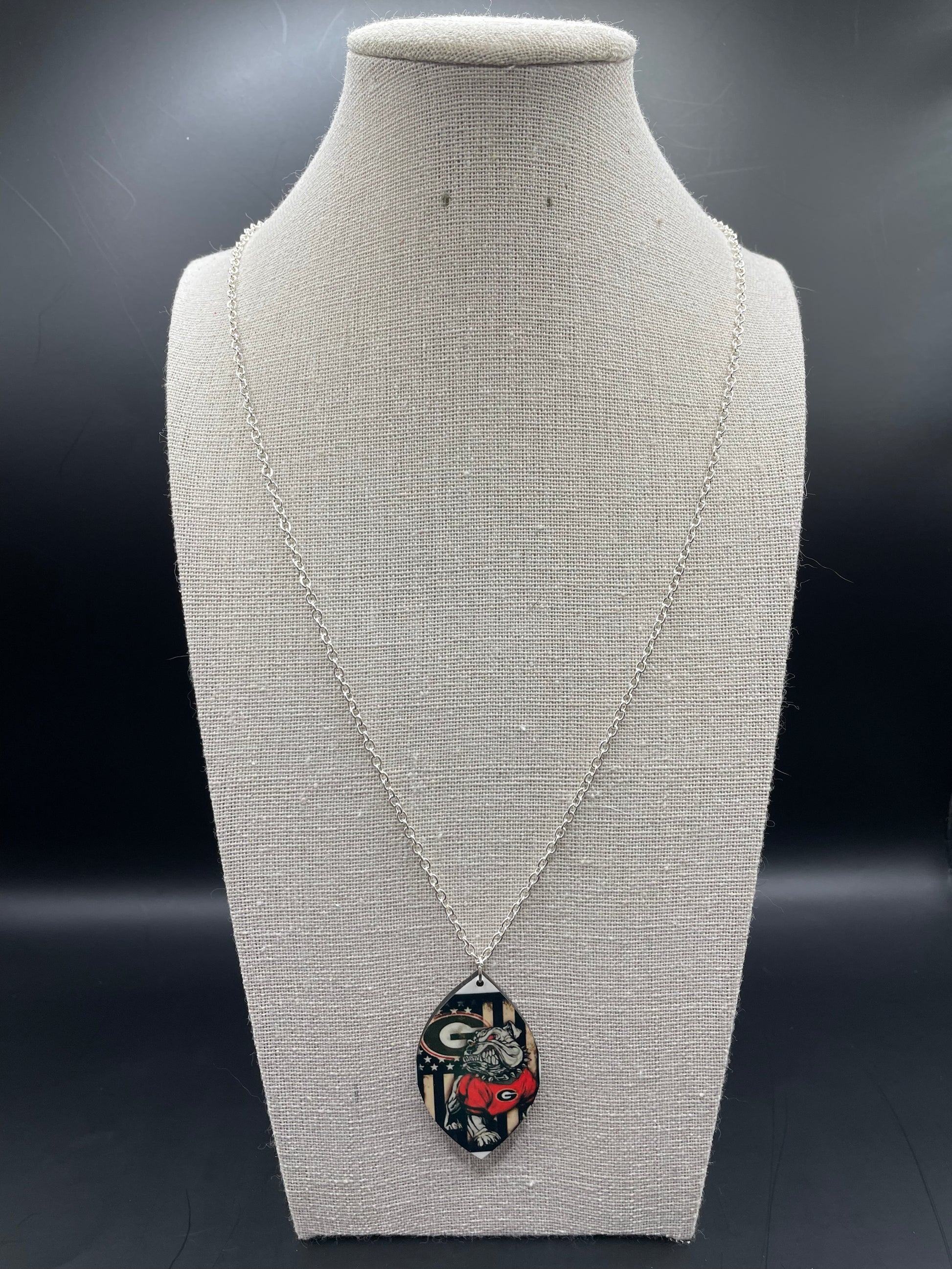 Fall for Football Georgia Football Handmade Sublimation Necklace - Heather's Heavenly Boutique