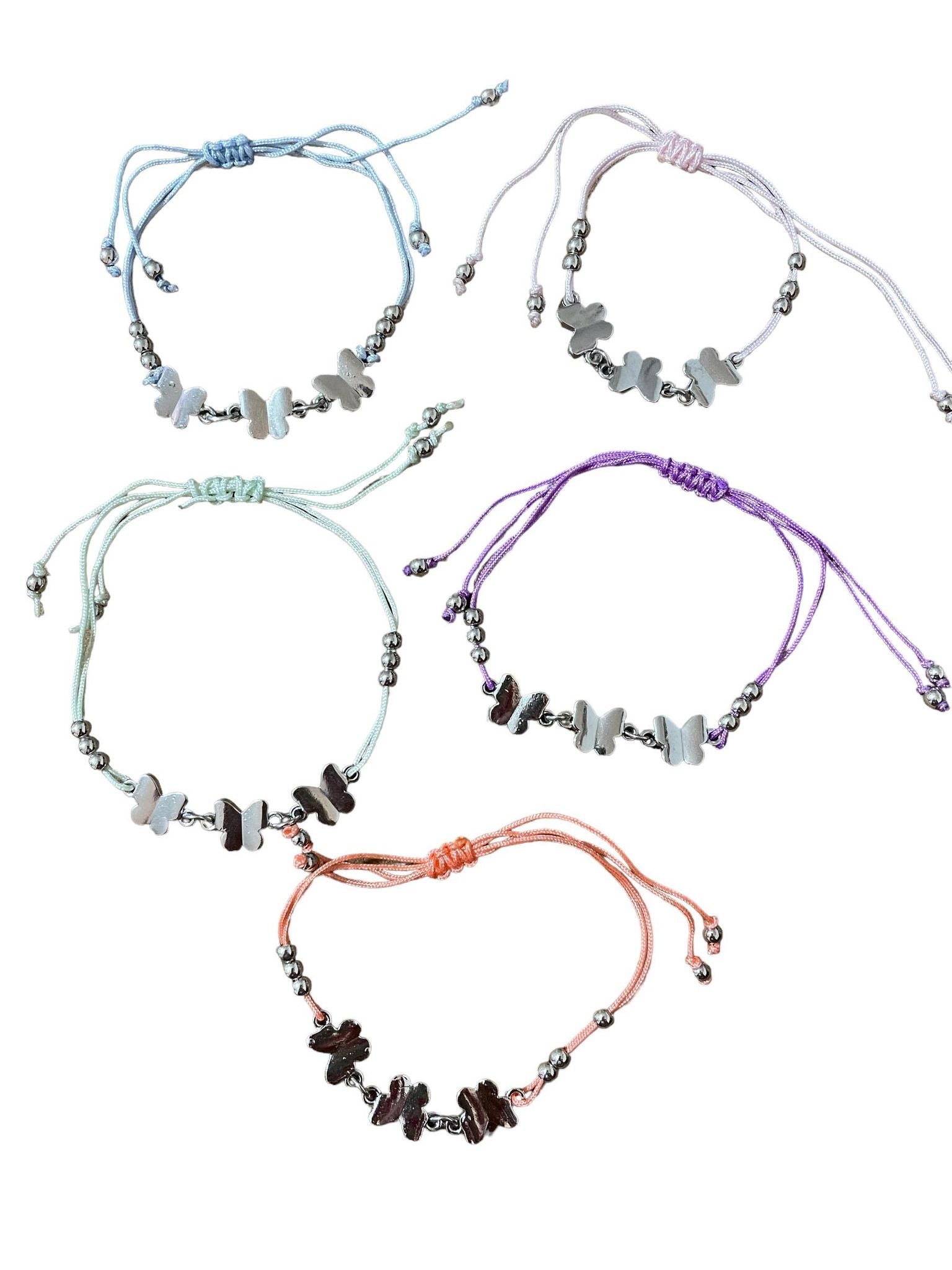 Kids Butterfly Drawstring Bracelets - Heather's Heavenly Boutique