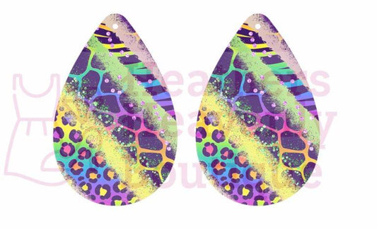 New Release Handmade Sublimation 90s Style Colorful Leopard Print Earrings - Heather's Heavenly Boutique