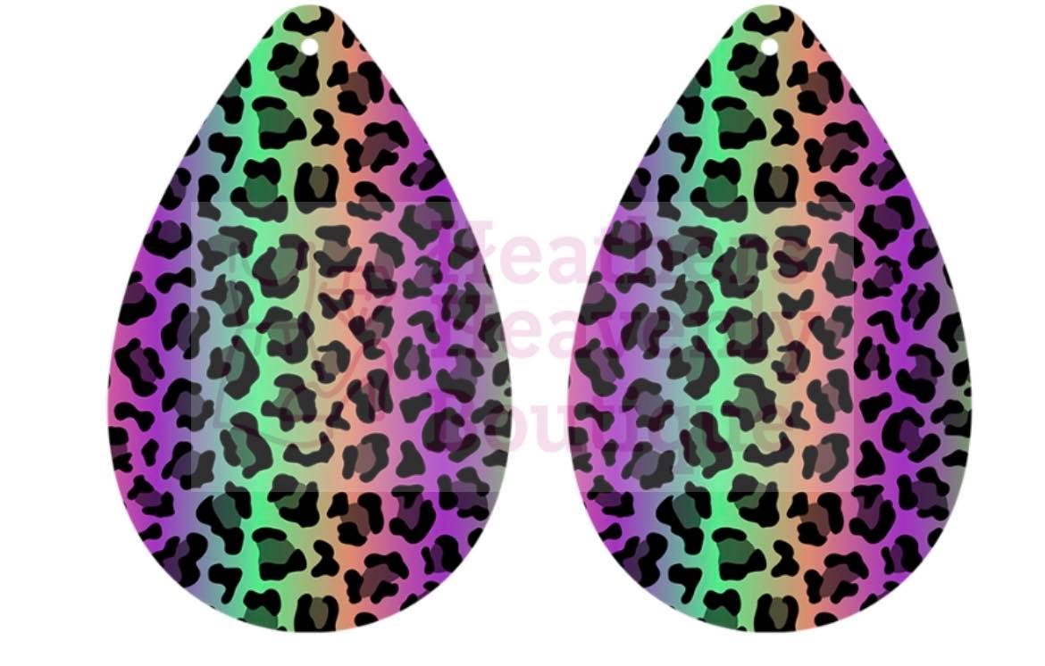 New Release Handmade Sublimation 90s Style Colorful Leopard Print Earrings - Heather's Heavenly Boutique