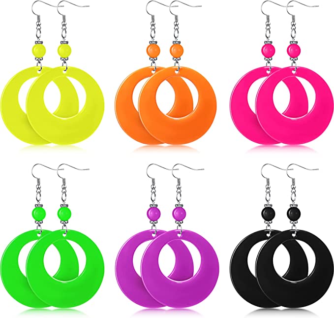 Neon Bright Circular Hoop Earrings - Heather's Heavenly Boutique