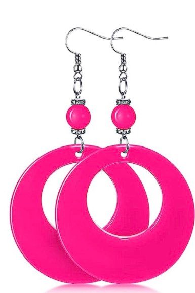 Neon Bright Circular Hoop Earrings - Heather's Heavenly Boutique