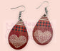 New Release Women's Valentine Heart Plaid Leopard Earrings - Heather's Heavenly Boutique