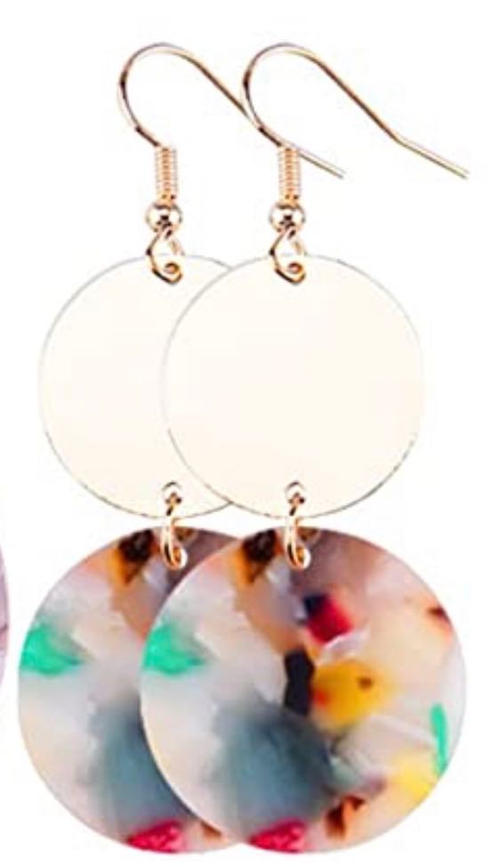 Acrylic 2 Tier Multi Earrings - Heather's Heavenly Boutique