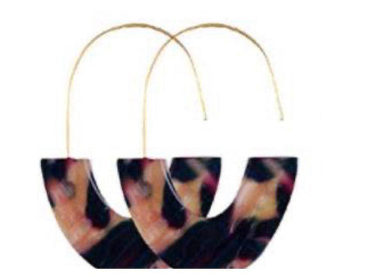 Acrylic Multi Black Long Hook Earrings - Heather's Heavenly Boutique