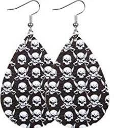 Halloween Faux Leather Earrings - Black - Heather's Heavenly Boutique