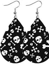 Halloween Faux Leather Earrings - Black - Heather's Heavenly Boutique