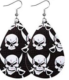 Halloween Faux Leather Earrings - Black - Heather's Heavenly Boutique