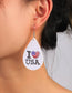 I love USA Teardrop Faux Leather Earrings - Heather's Heavenly Boutique