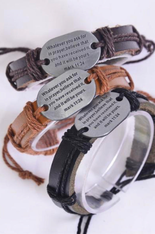 Whatever you ask for real leather drawstring Bracelet