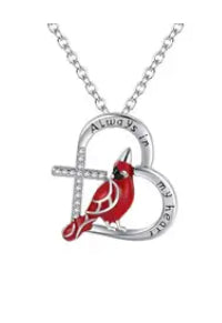 Cardinal Always in my Heart Necklace