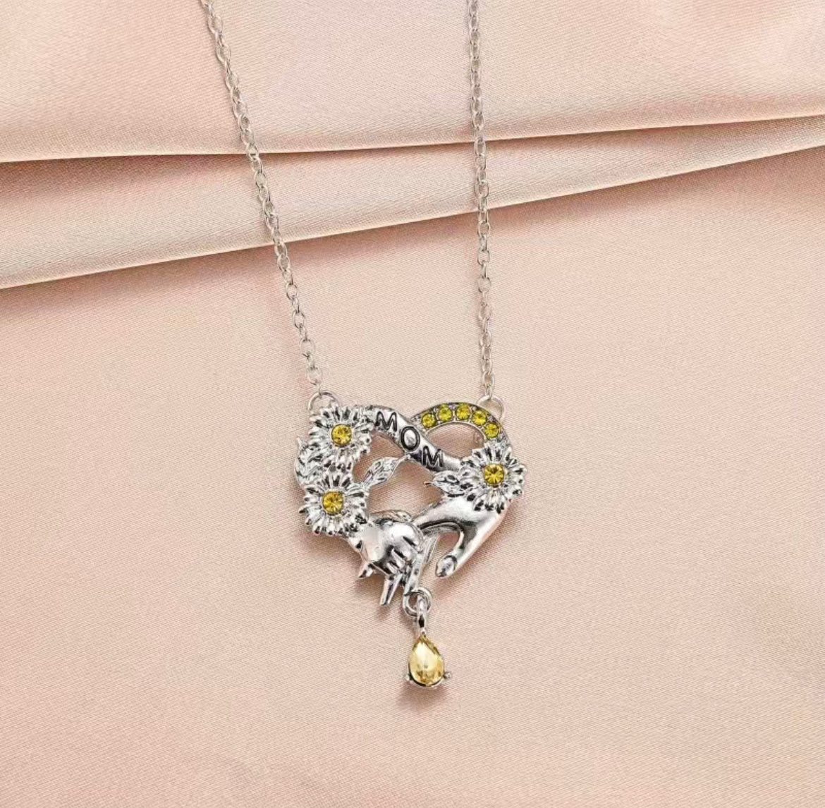 Mom and Child Necklace Silver - Heather's Heavenly Boutique