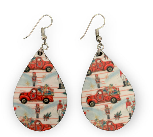 New Release Christmas Tree Truck Handmade Sublimation Earrings - Heather's Heavenly Boutique