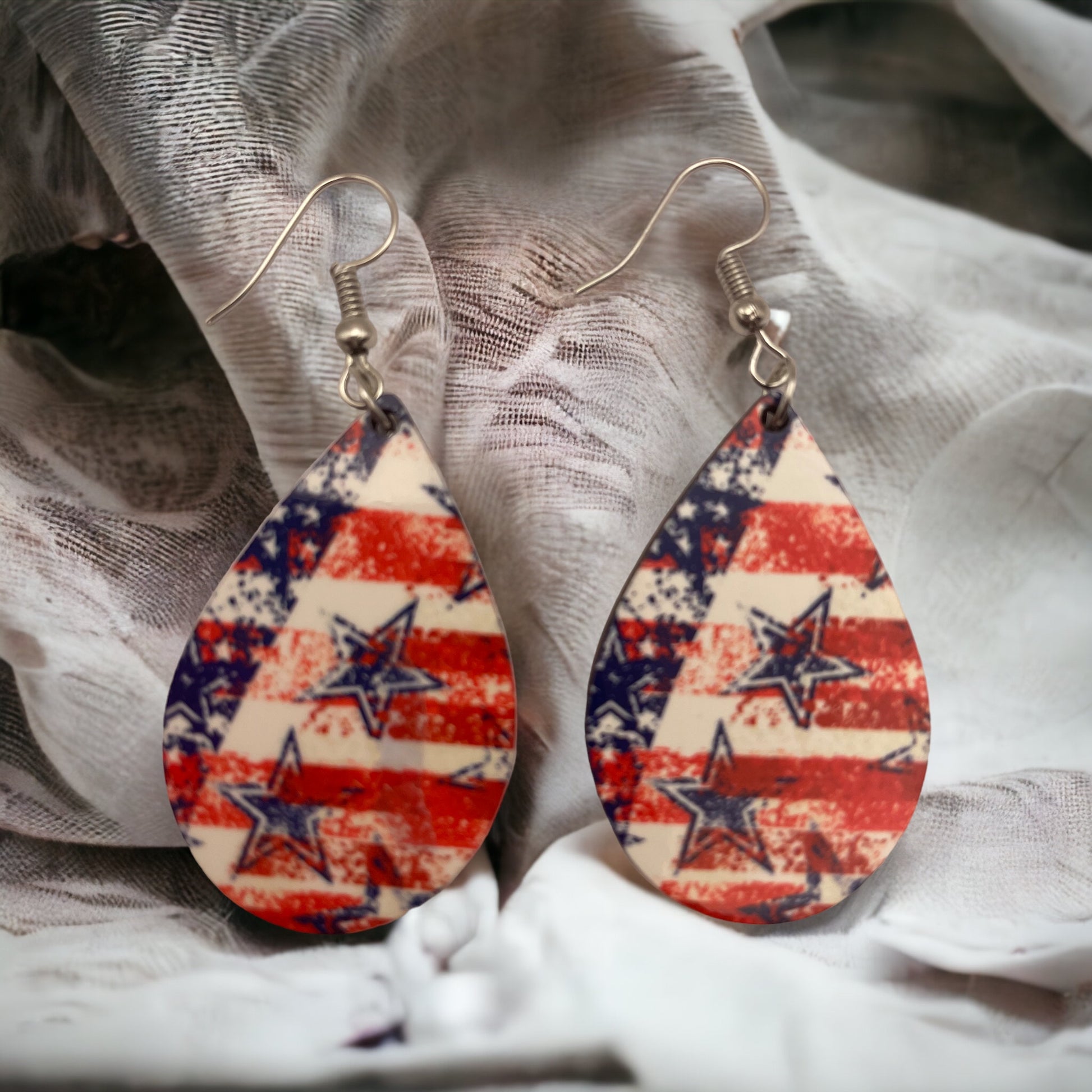 Handmade Sublimation Patriotic American Earrings - Heather's Heavenly Boutique