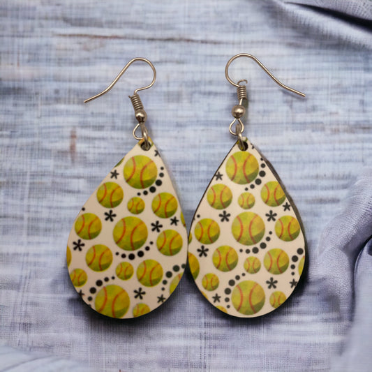 Handmade Sublimation Softball Earrings - Heather's Heavenly Boutique