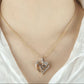 Mom Heart and Flower Necklace Gold - Heather's Heavenly Boutique